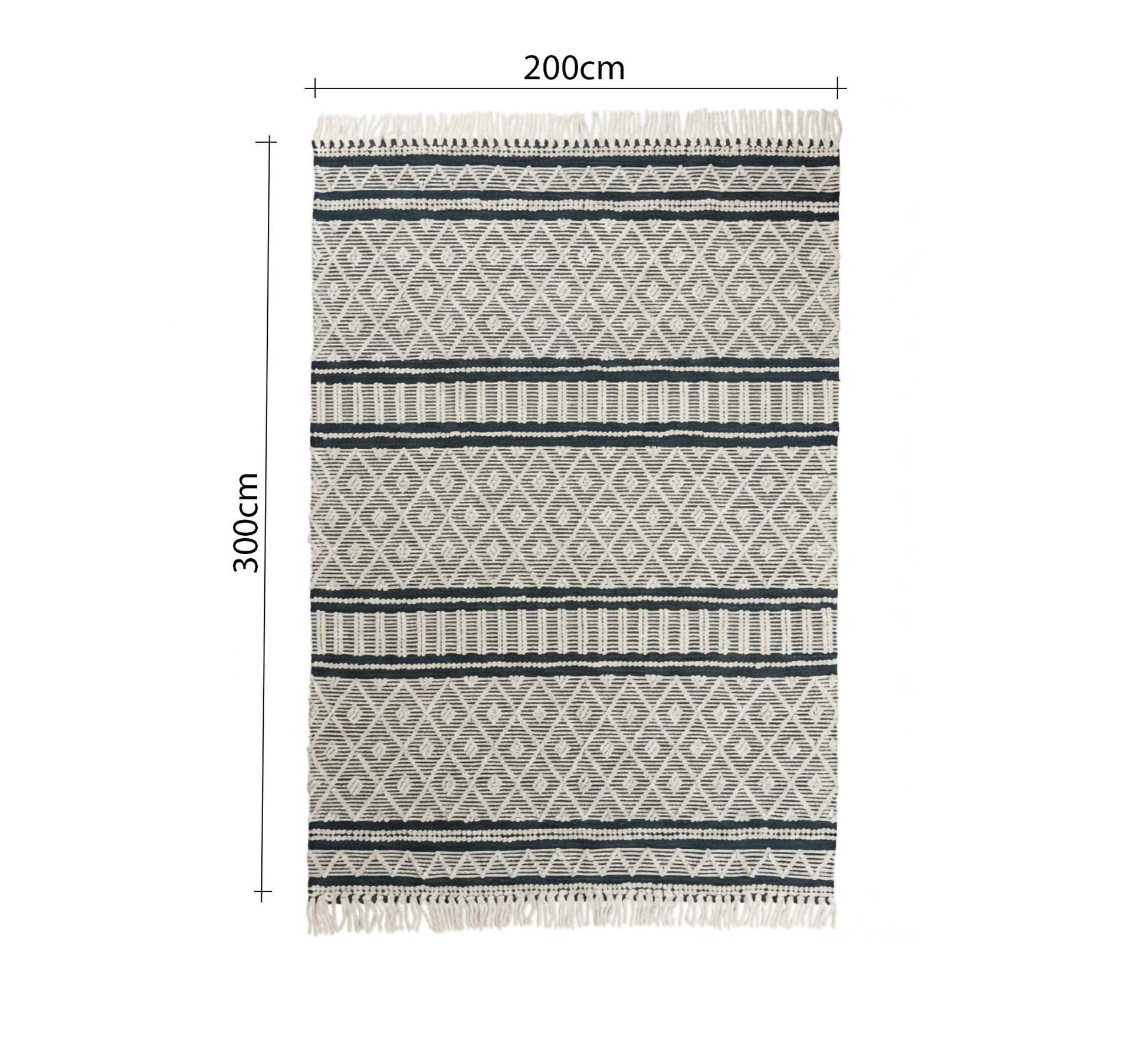 Black and white rug with a diamond pattern - Vitrine Furniture - Accessories