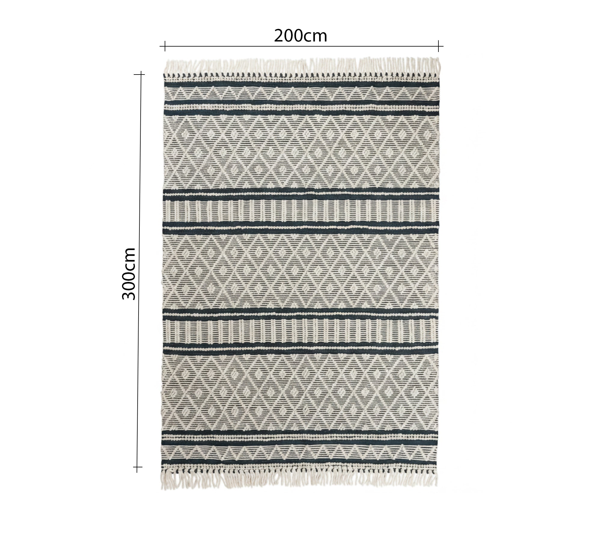 Black and white rug with a diamond pattern - Vitrine Furniture - Accessories