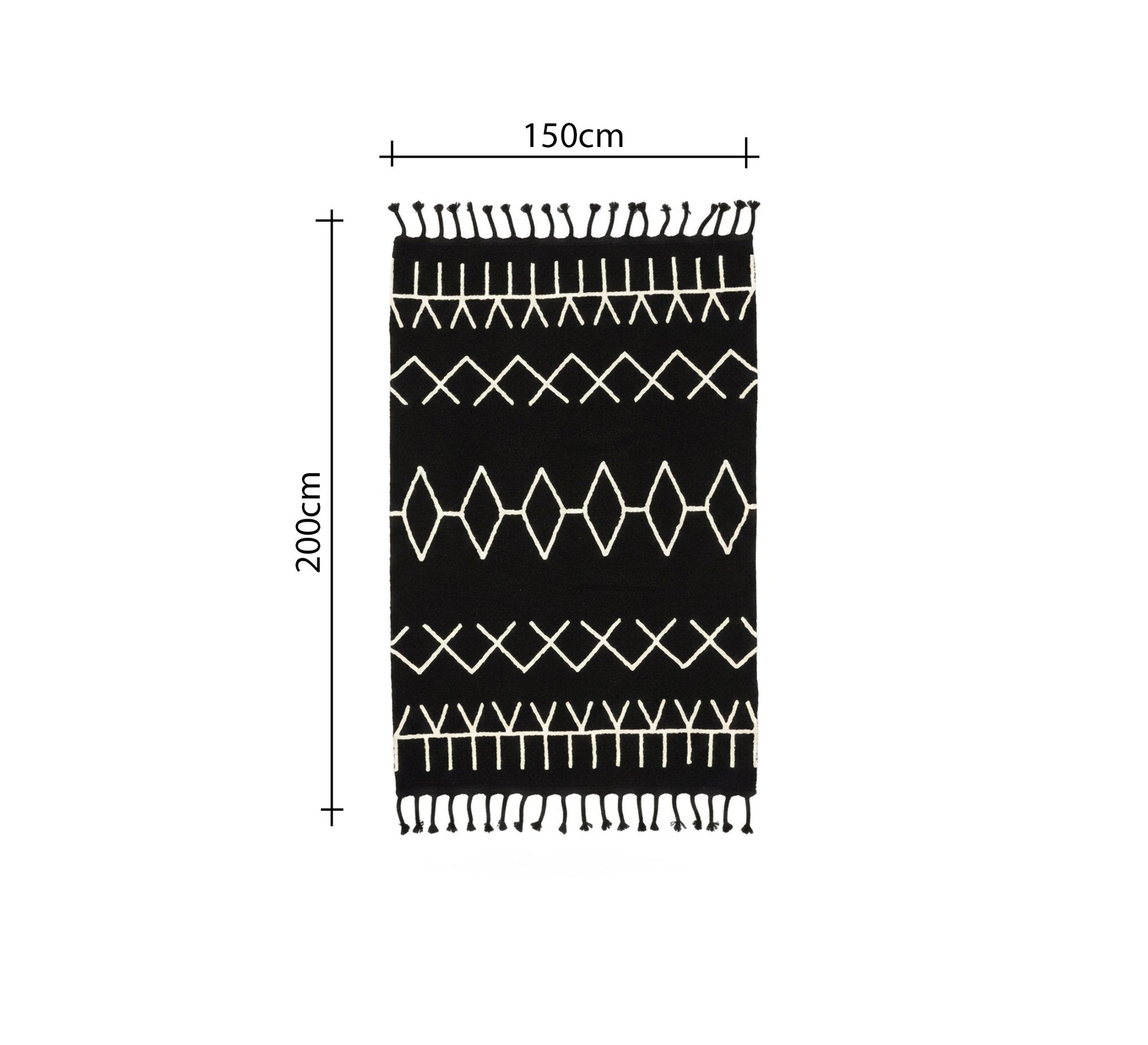 Black and white rug with clear geometric symbols - Vitrine Furniture - Accessories