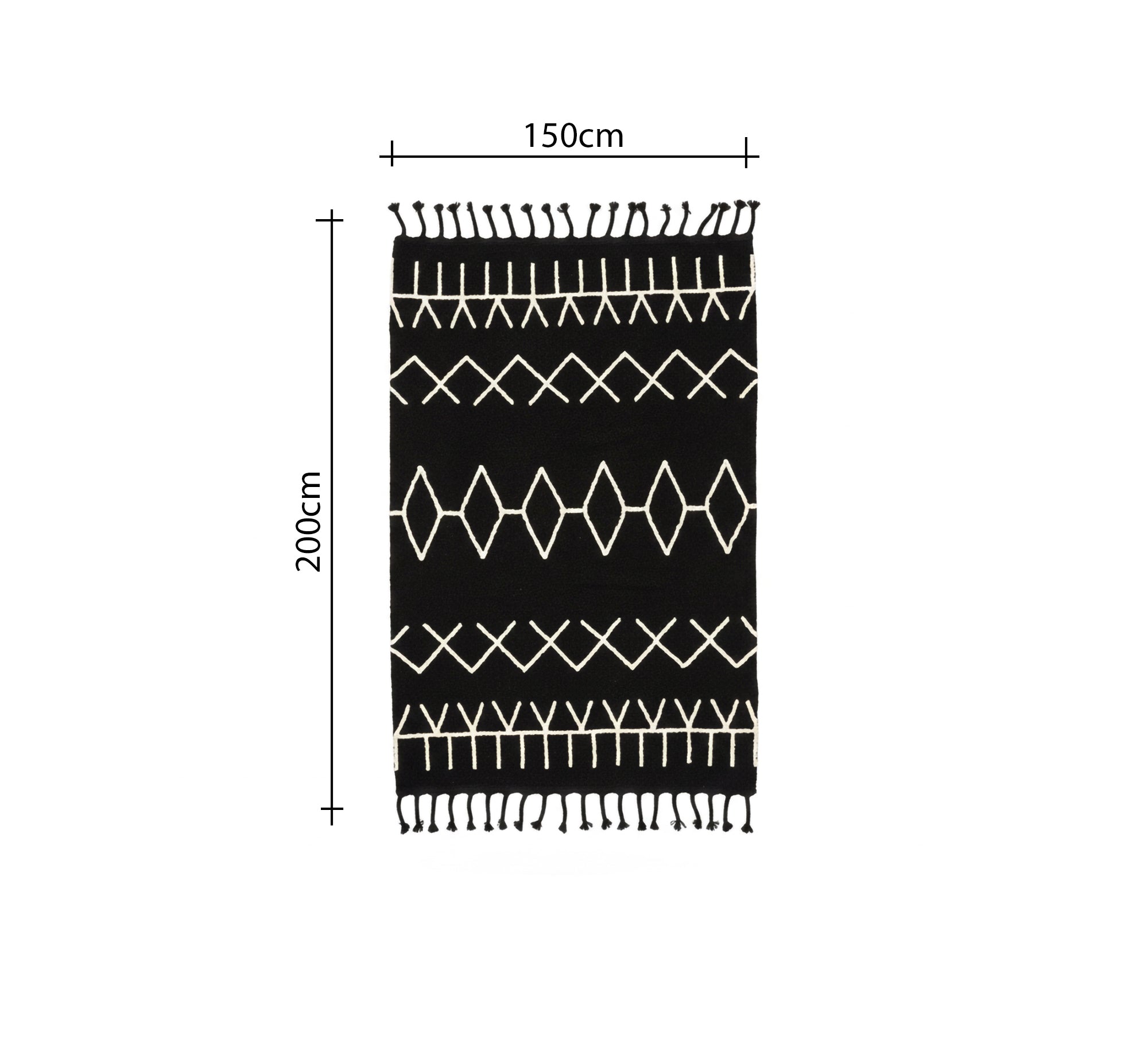 Black and white rug with clear geometric symbols - Vitrine Furniture - Accessories