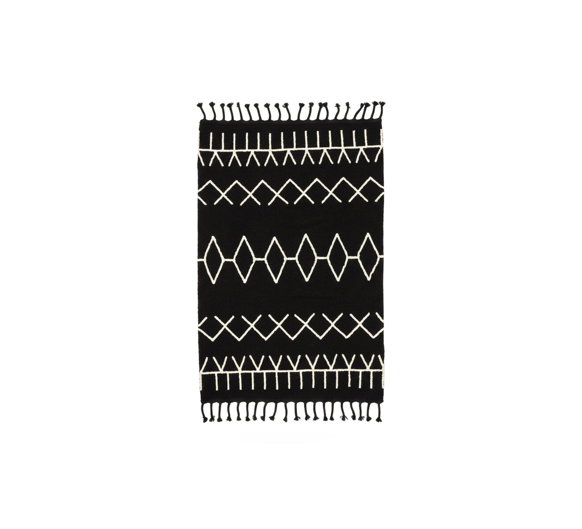 Black and white rug with clear geometric symbols - Vitrine Furniture - Accessories
