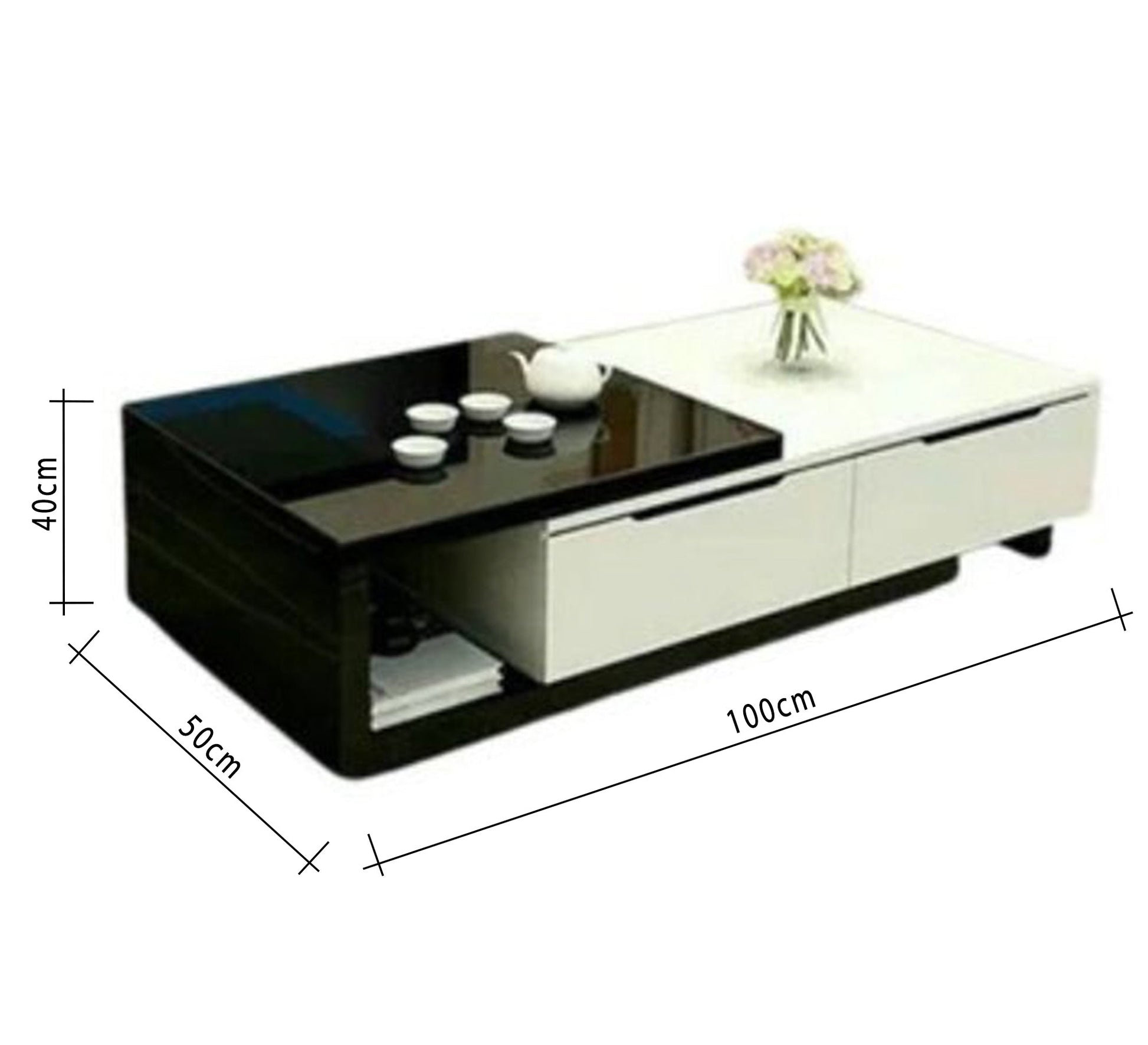 Black and white table set with a modern design - Vitrine Furniture - Furniture