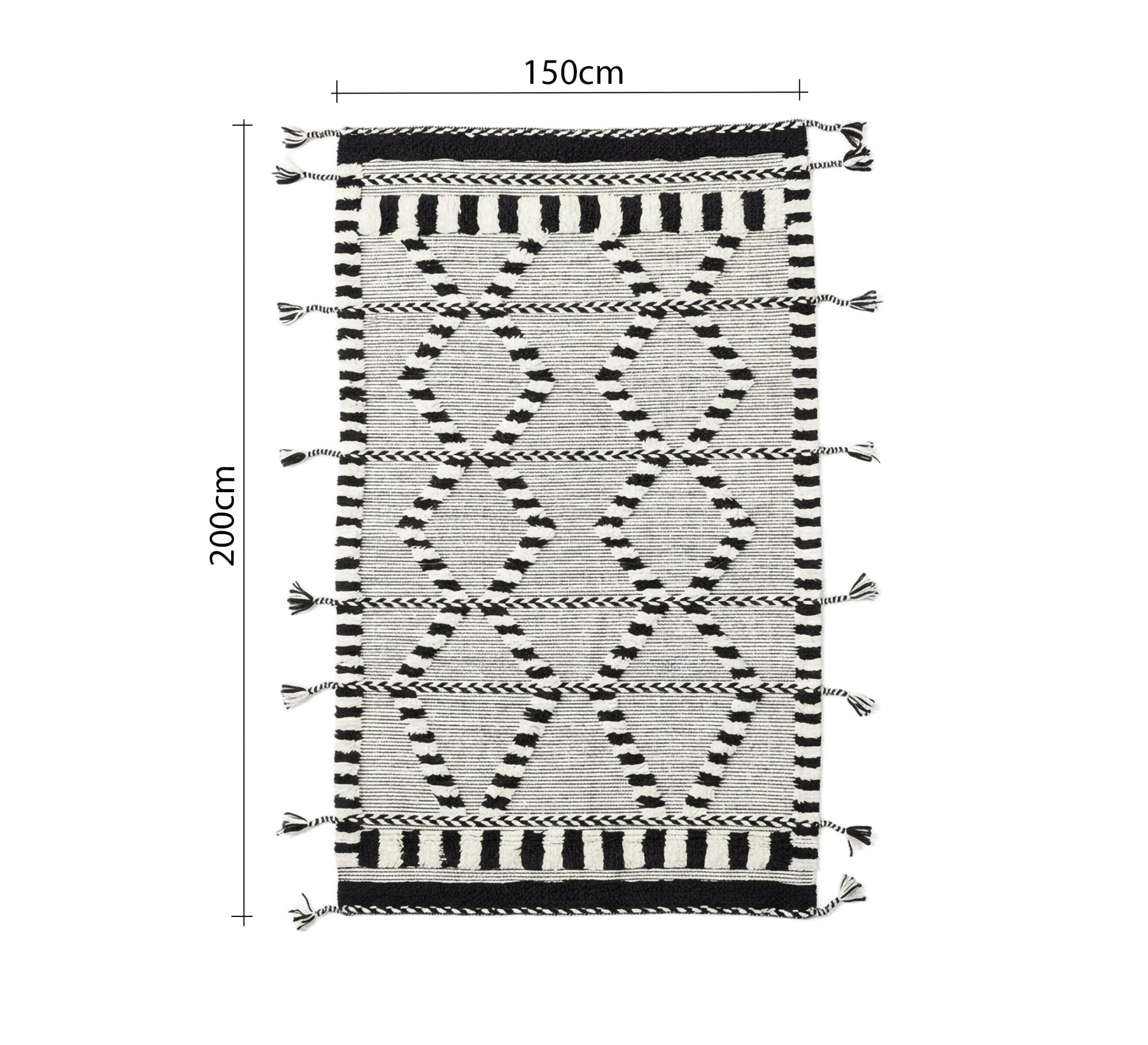 Black and white woven stripes rug - Vitrine Furniture - Accessories