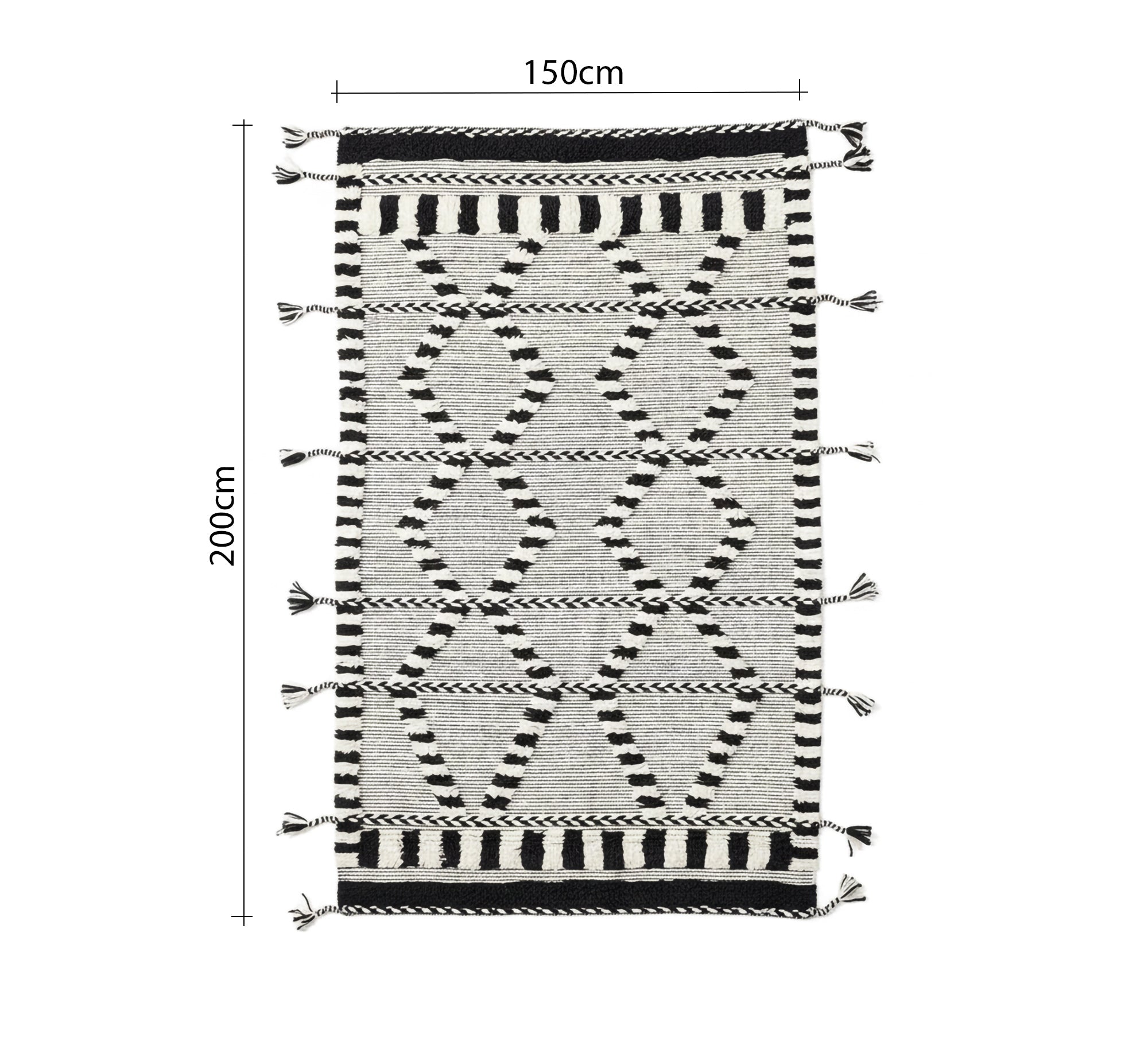 Black and white woven stripes rug - Vitrine Furniture - Accessories