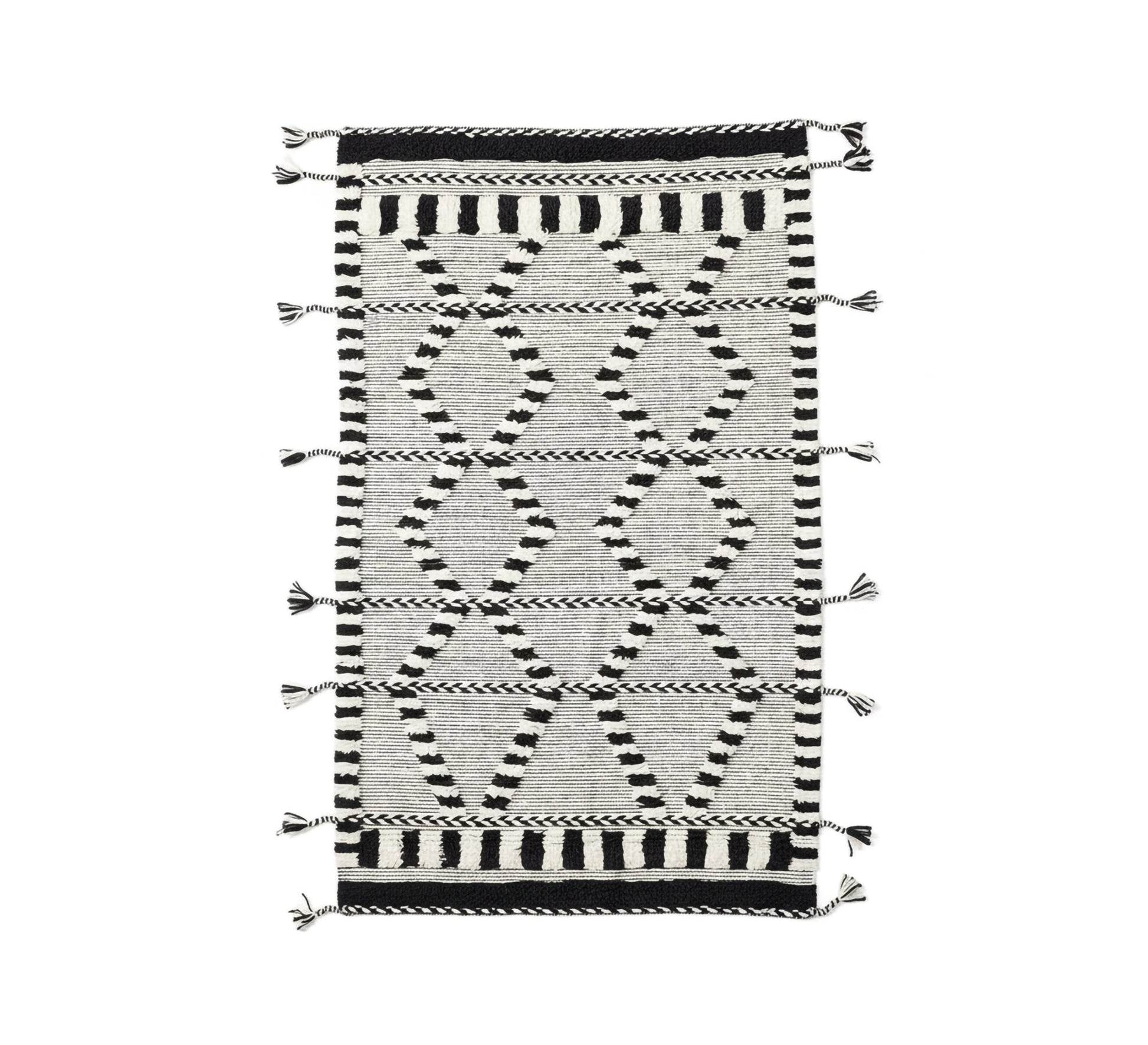 Black and white woven stripes rug - Vitrine Furniture - Accessories