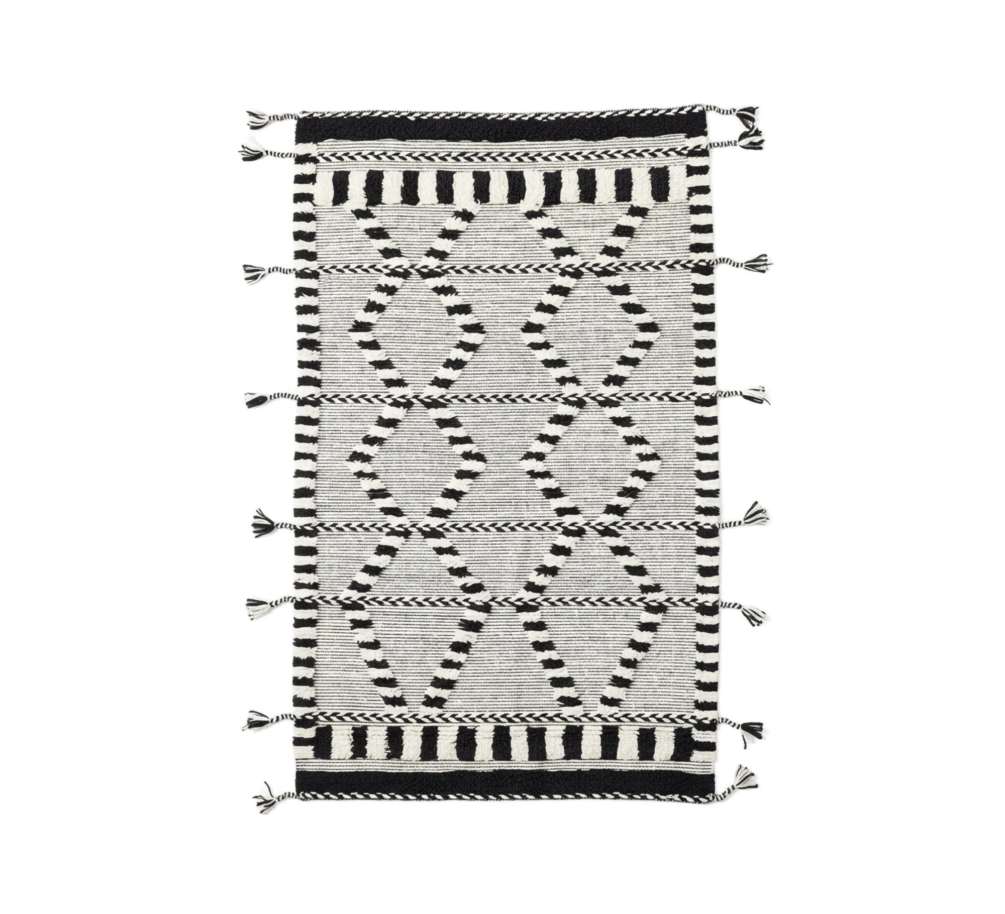 Black and white woven stripes rug - Vitrine Furniture - Accessories