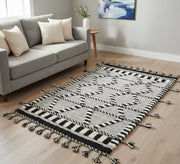 Black and white woven stripes rug - Vitrine Furniture - Accessories