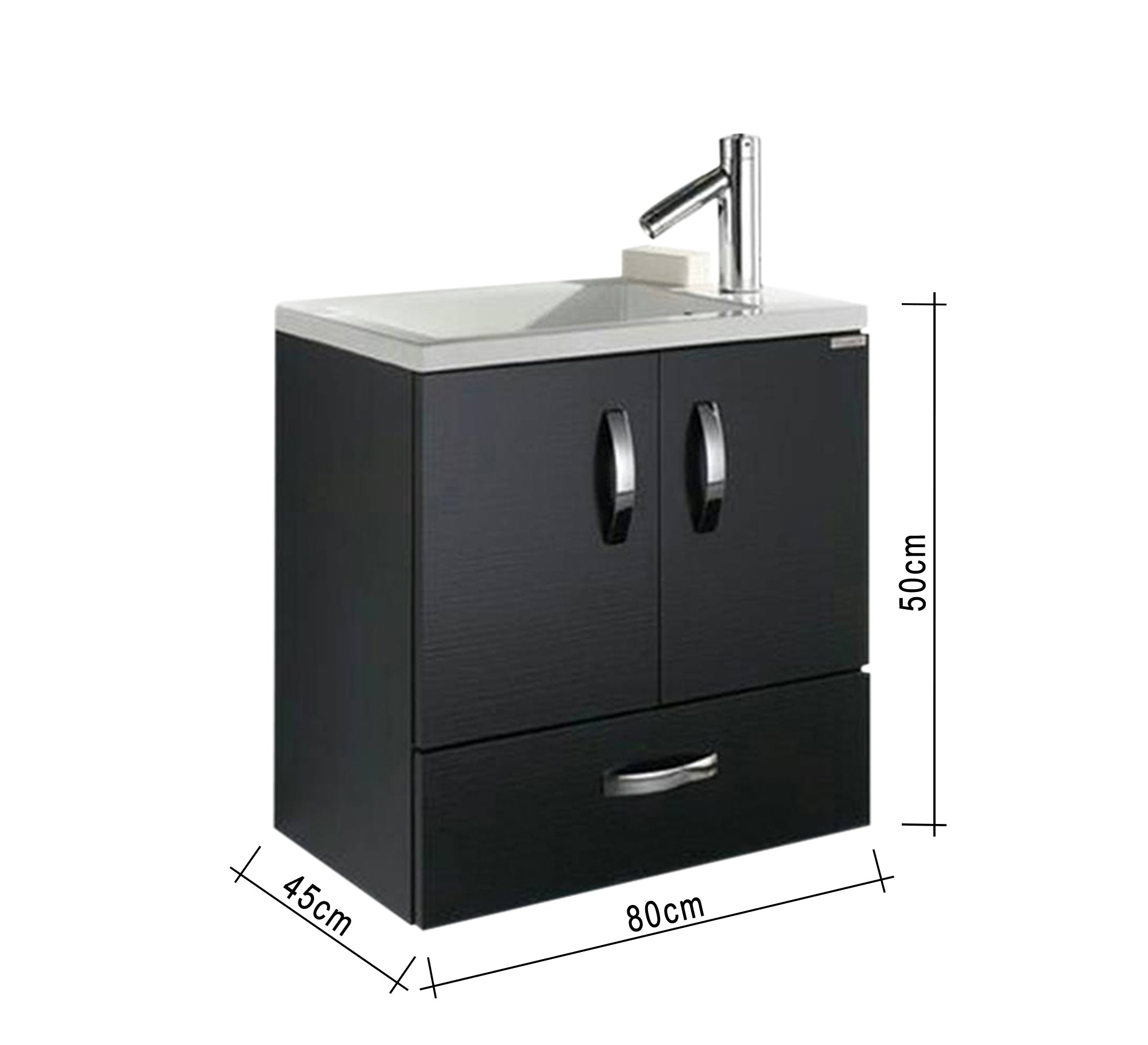 Black Bathroom Sink Unit – Modern, Durable Elegance - Vitrine Furniture - Furniture
