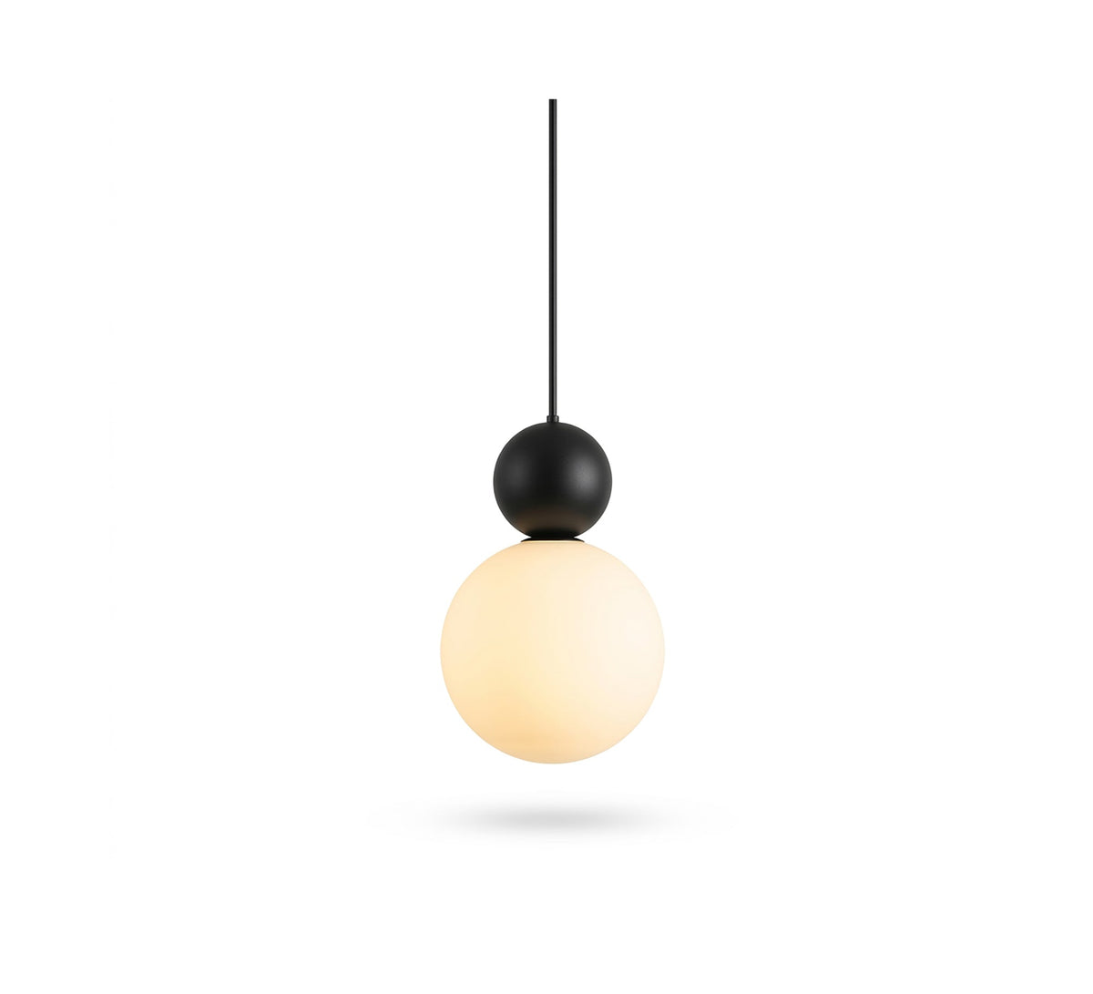 Black Bead and White Globe Pendant - Vitrine Furniture - Ceiling lights