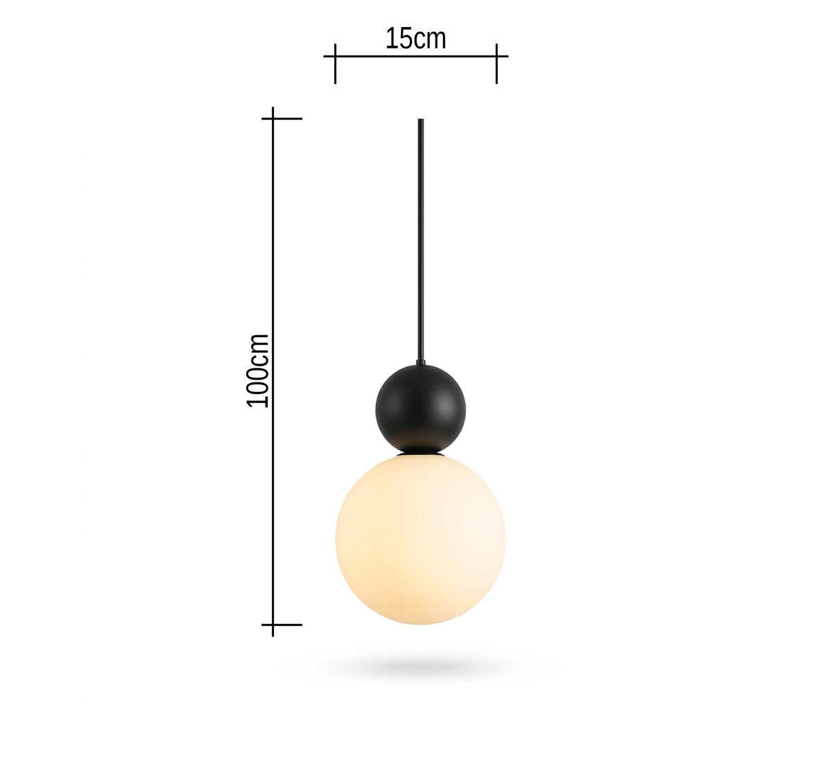 Black Bead and White Globe Pendant - Vitrine Furniture - Ceiling lights