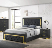 Black bed with gold steel frame - Vitrine Furniture - Furniture