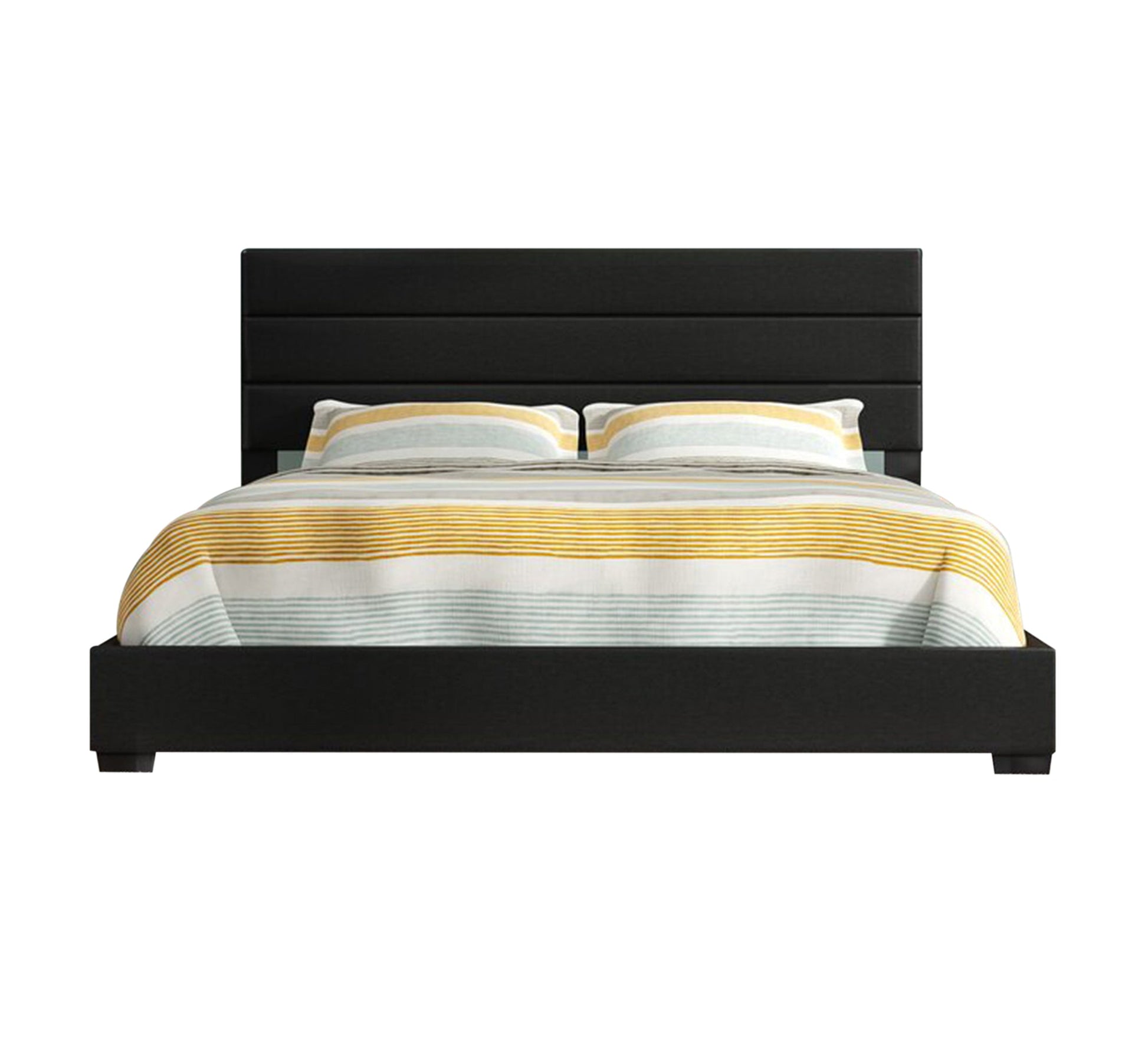 Black bed with horizontal stripes - Vitrine Furniture - Furniture