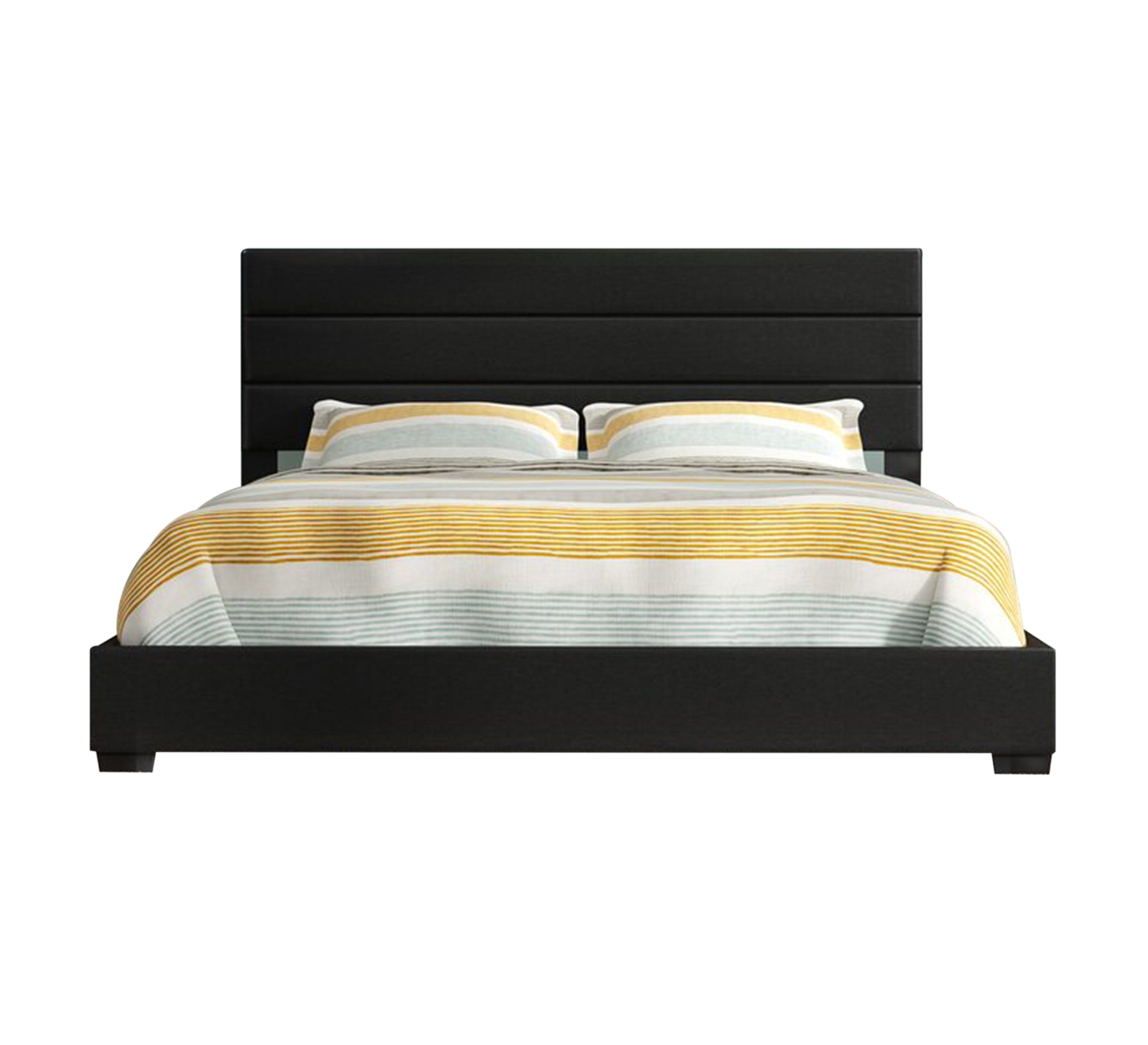 Black bed with horizontal stripes - Vitrine Furniture - Furniture