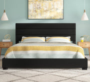 Black bed with horizontal stripes - Vitrine Furniture - Furniture