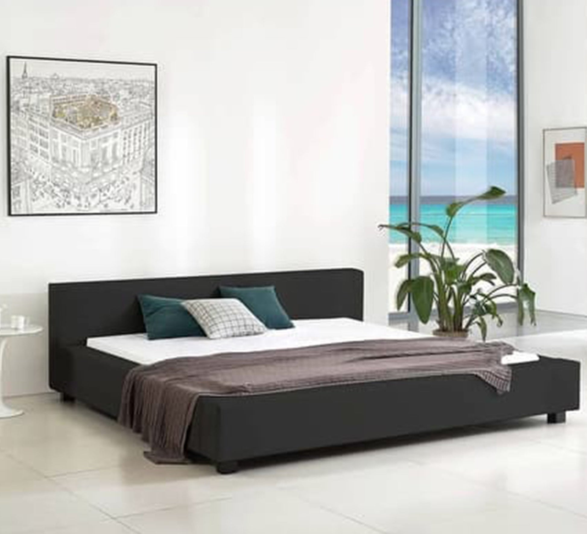 Black bed with low back - Vitrine Furniture - Furniture