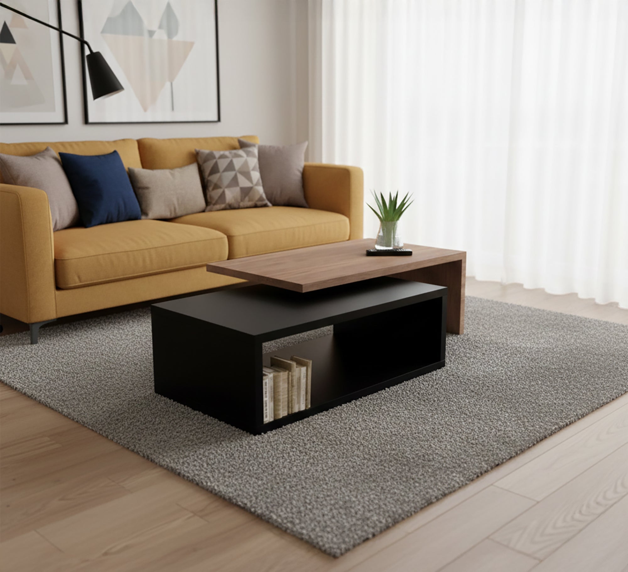 Black - Beige Coffee Table: Stylish & Versatile - Vitrine Furniture - Furniture