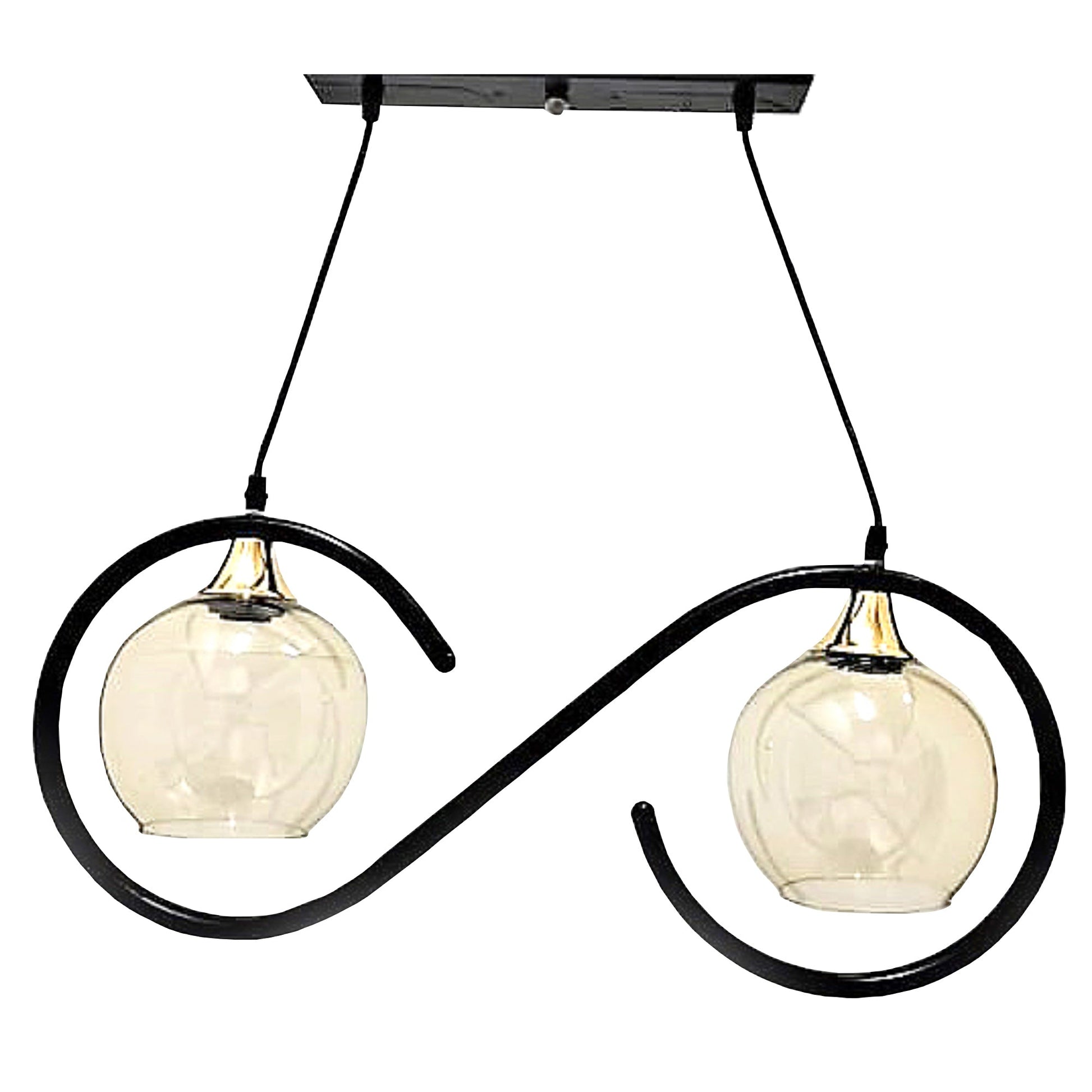 Black bicycle tire ceiling lamp - Vitrine Furniture - Lighting