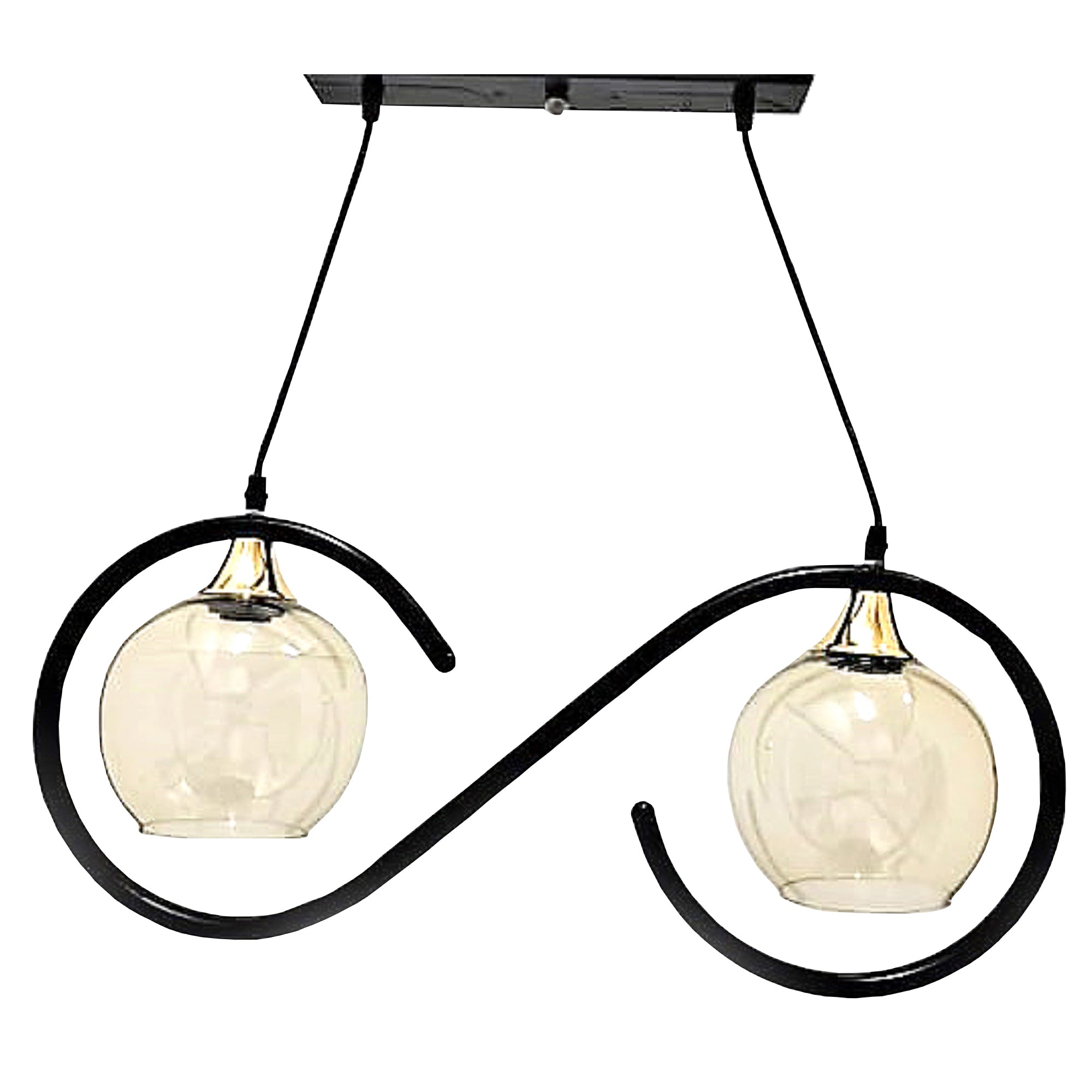 Black bicycle tire ceiling lamp - Vitrine Furniture - Lighting
