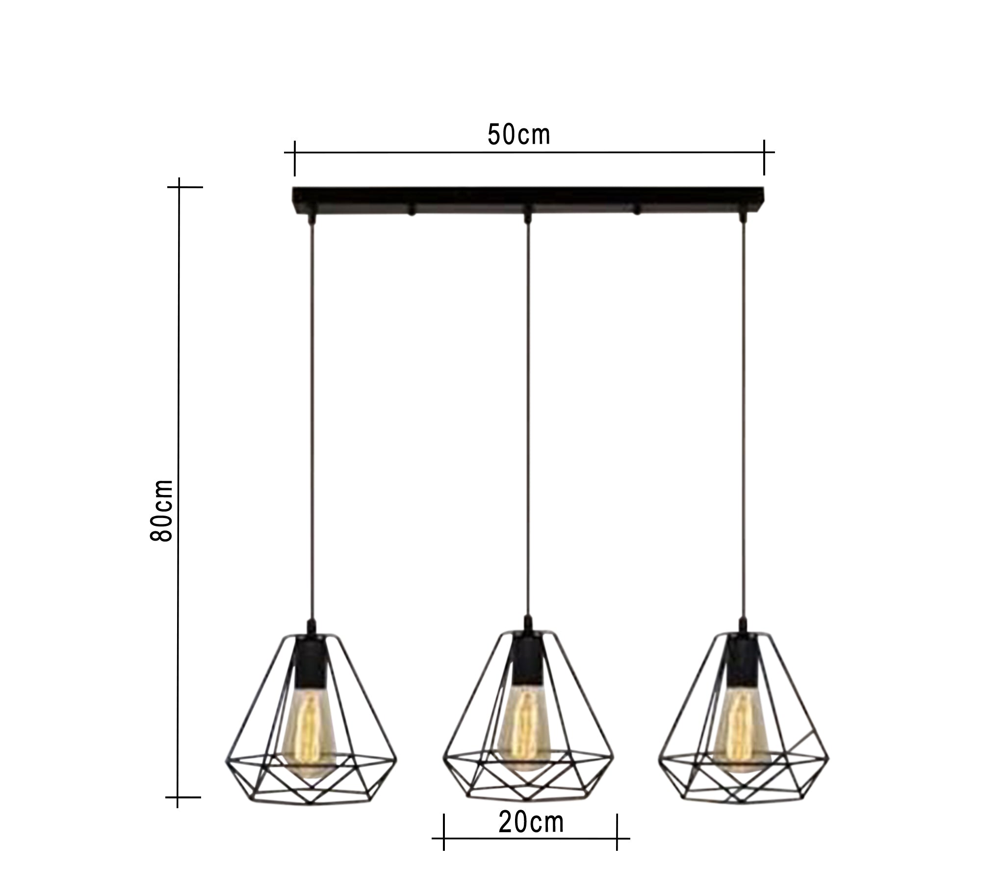 Black Cage Pendant Chandelier - Vitrine Furniture - Lighting