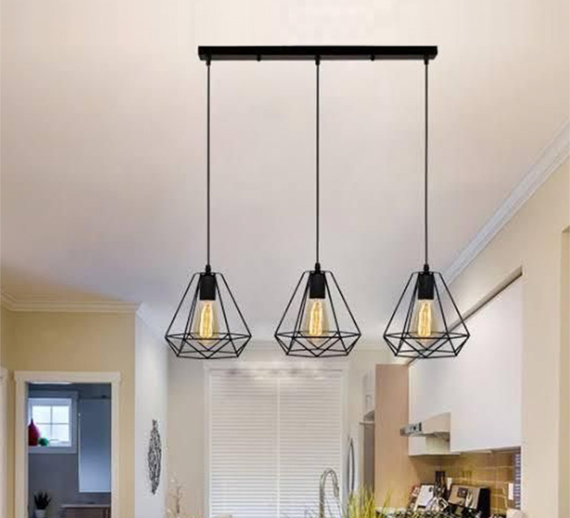 Black Cage Pendant Chandelier - Vitrine Furniture - Lighting