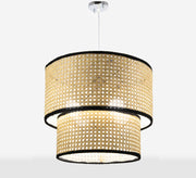 Black cane ceiling lamp with elegant edges - Vitrine Furniture - Lighting