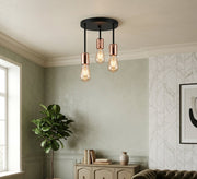 Black ceiling pendant with brass accents - Vitrine Furniture - Ceiling lights