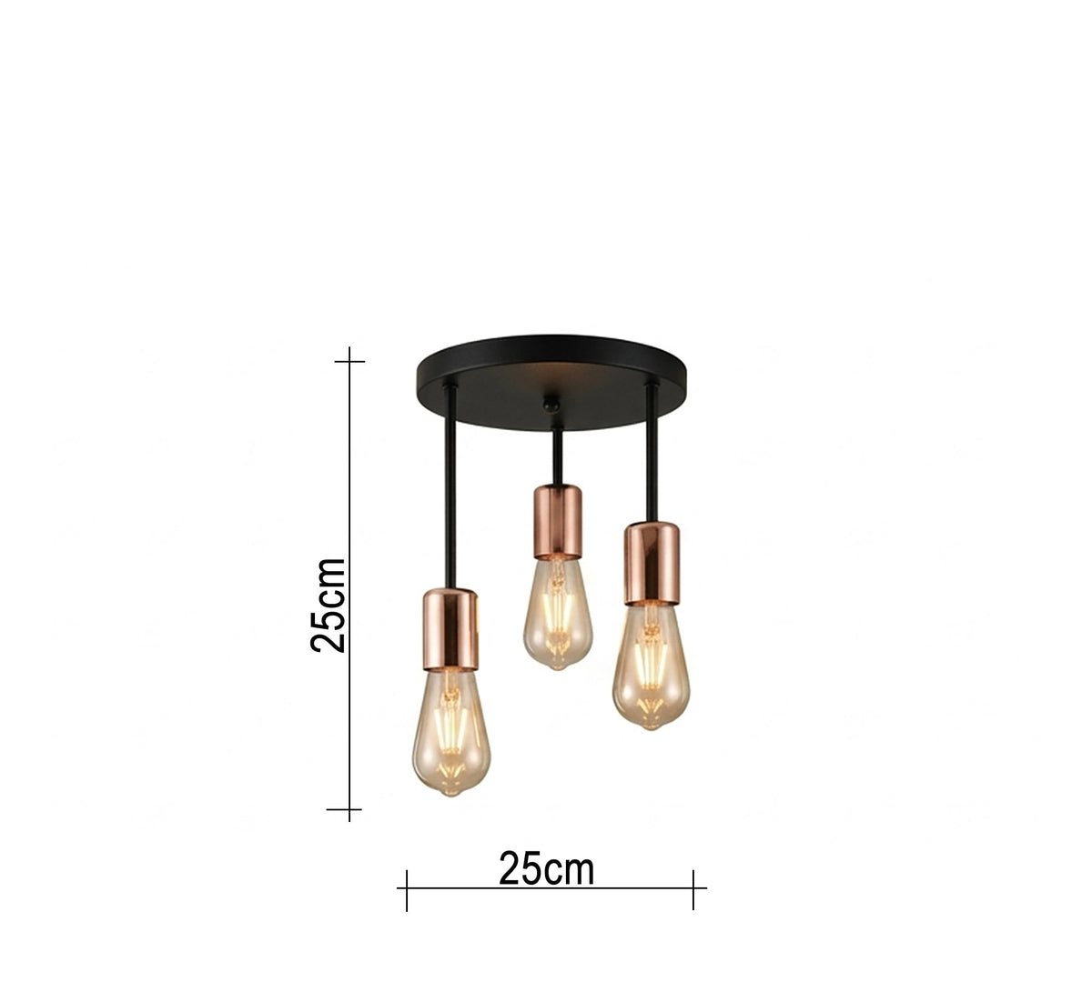 Black ceiling pendant with brass accents - Vitrine Furniture - Ceiling lights