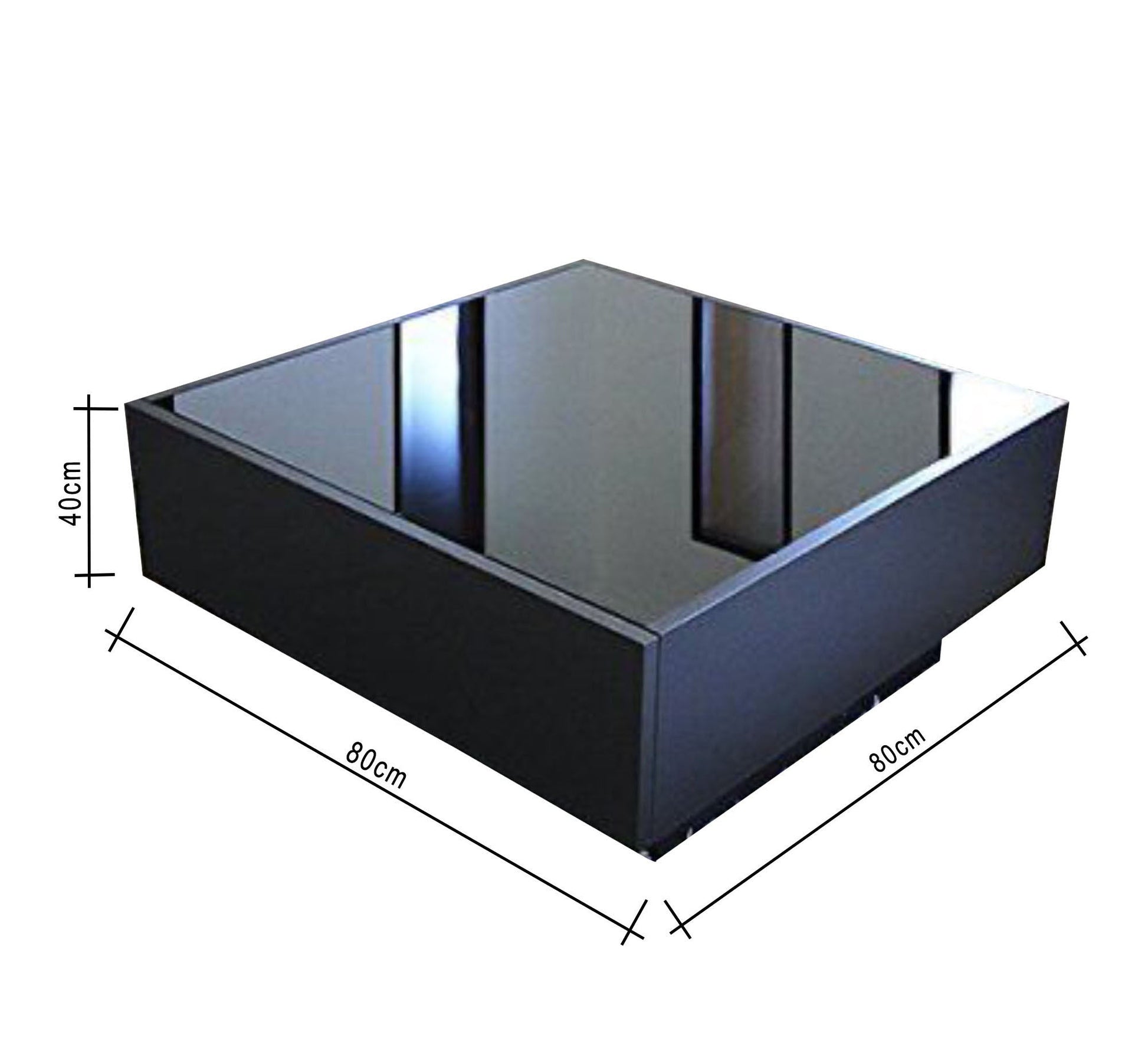 Black center table with clear glass - Vitrine Furniture - Furniture