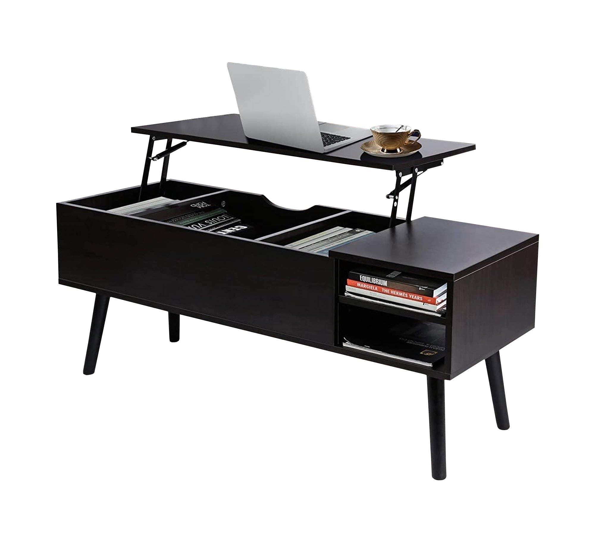 Black center table with computer shelf - Vitrine Furniture - Furniture