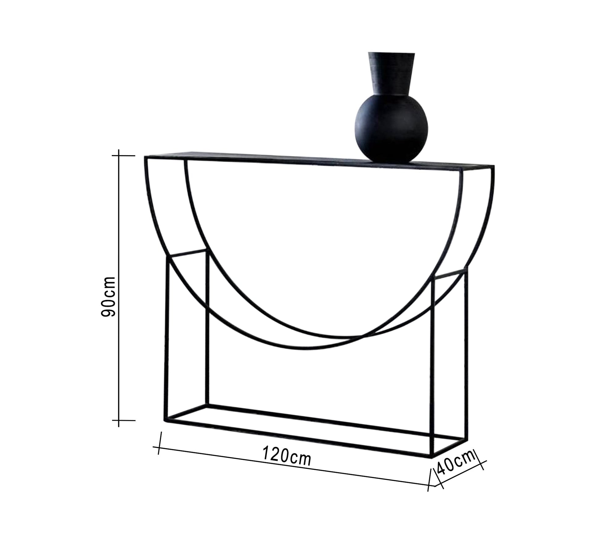 Black circular console - Vitrine Furniture - Furniture