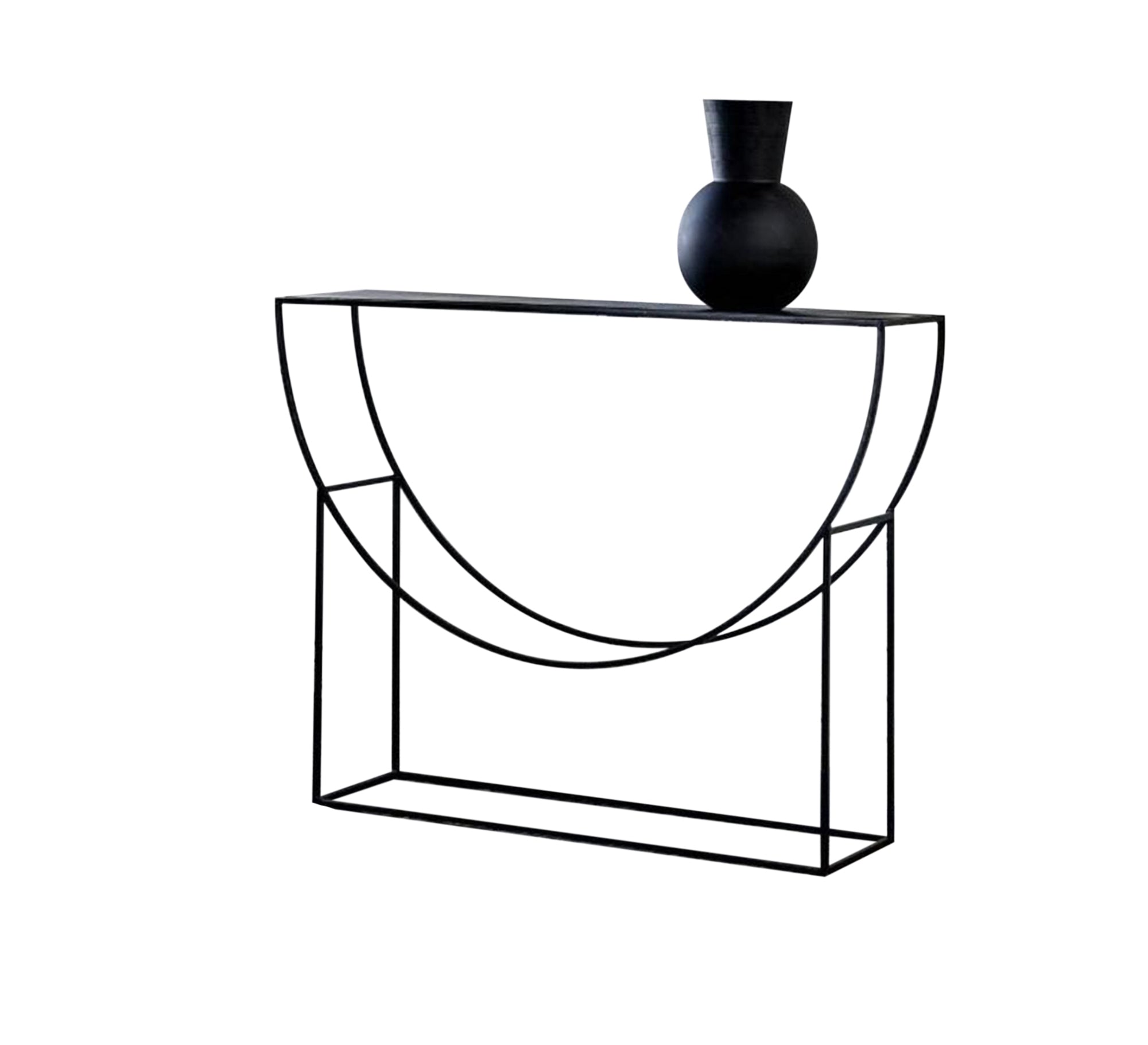Black circular console - Vitrine Furniture - Furniture