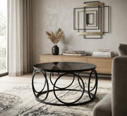 Black Circular Table - Sleek & Stylish Design** - Vitrine Furniture - Coffee Tables