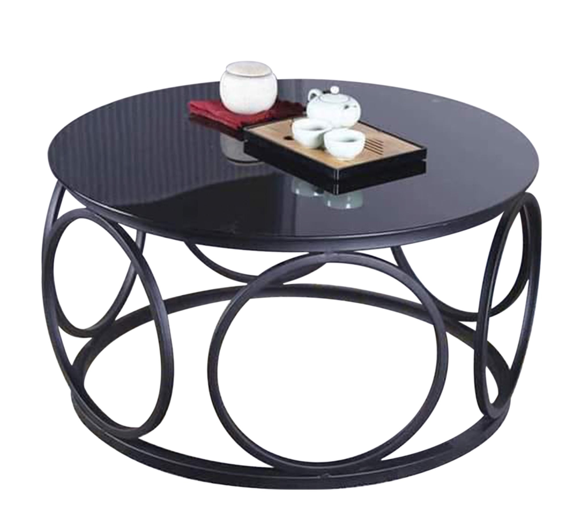 Black Circular Table - Sleek & Stylish Design** - Vitrine Furniture - Furniture