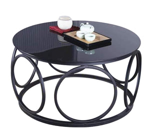 Black Circular Table - Sleek & Stylish Design** - Vitrine Furniture - Furniture