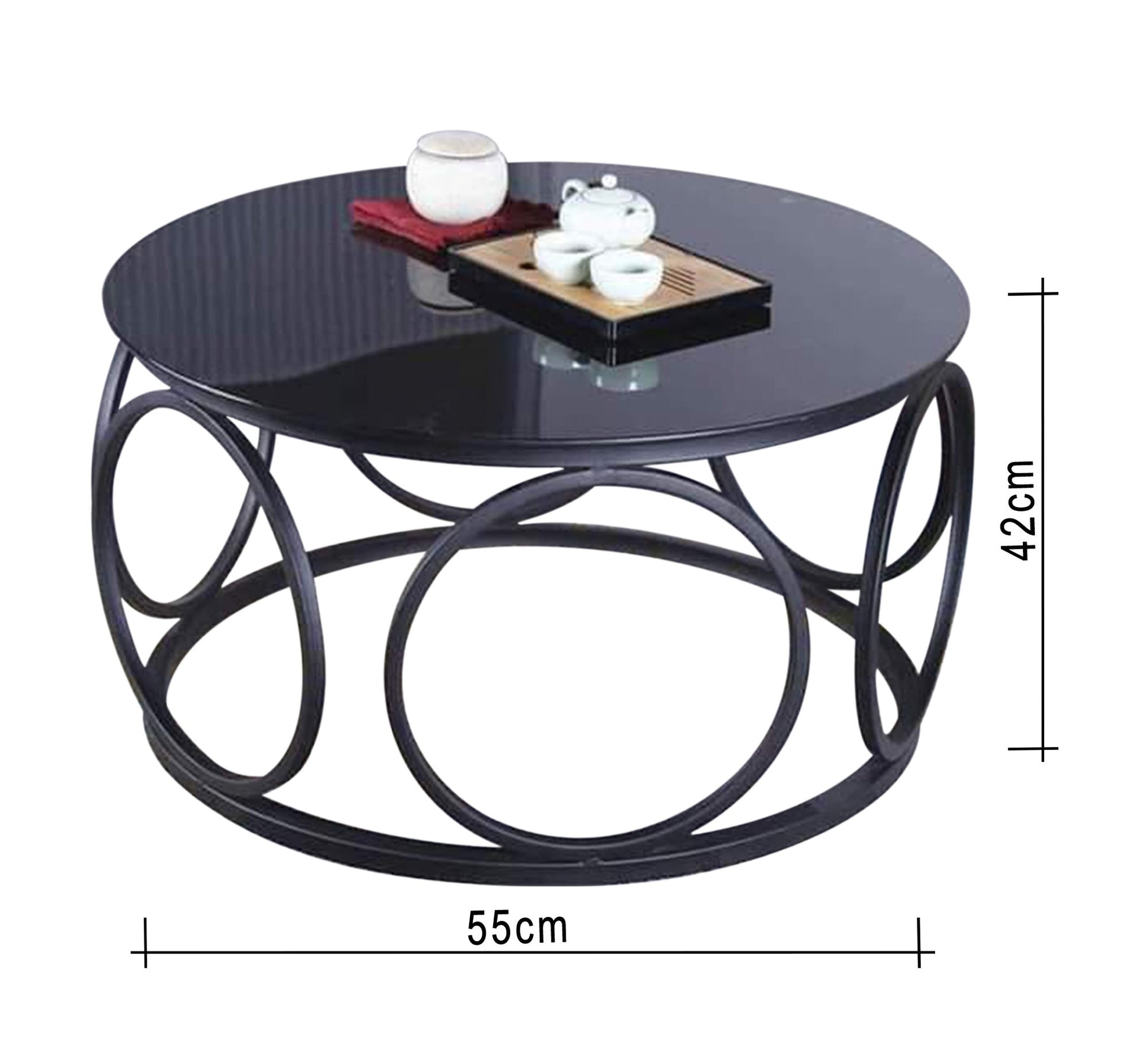 Black Circular Table - Sleek & Stylish Design** - Vitrine Furniture - Furniture