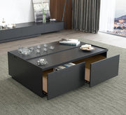 Black coffee table with storage drawers in a luxurious design - Vitrine Furniture - Furniture