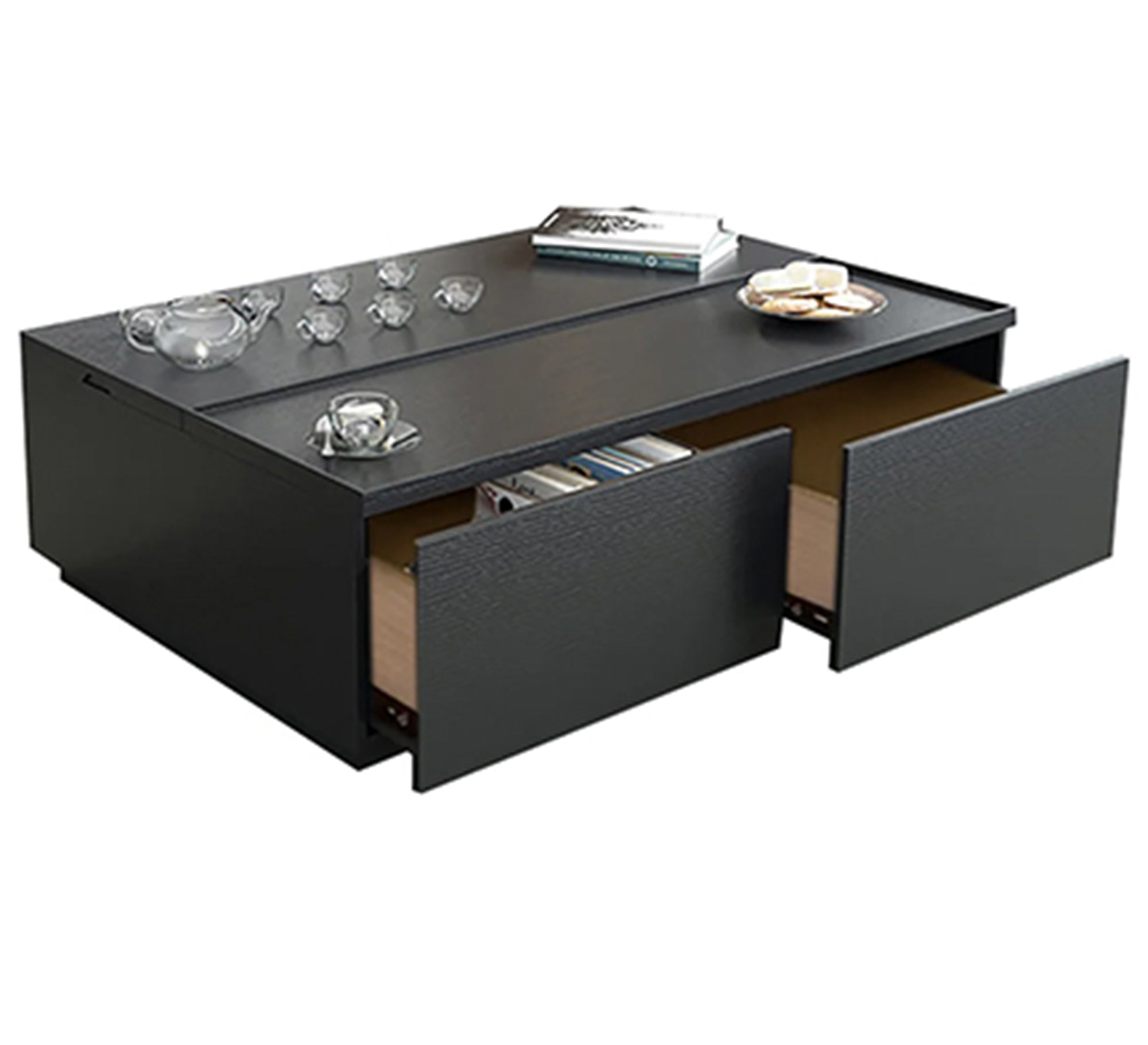 Black coffee table with storage drawers in a luxurious design - Vitrine Furniture - Furniture