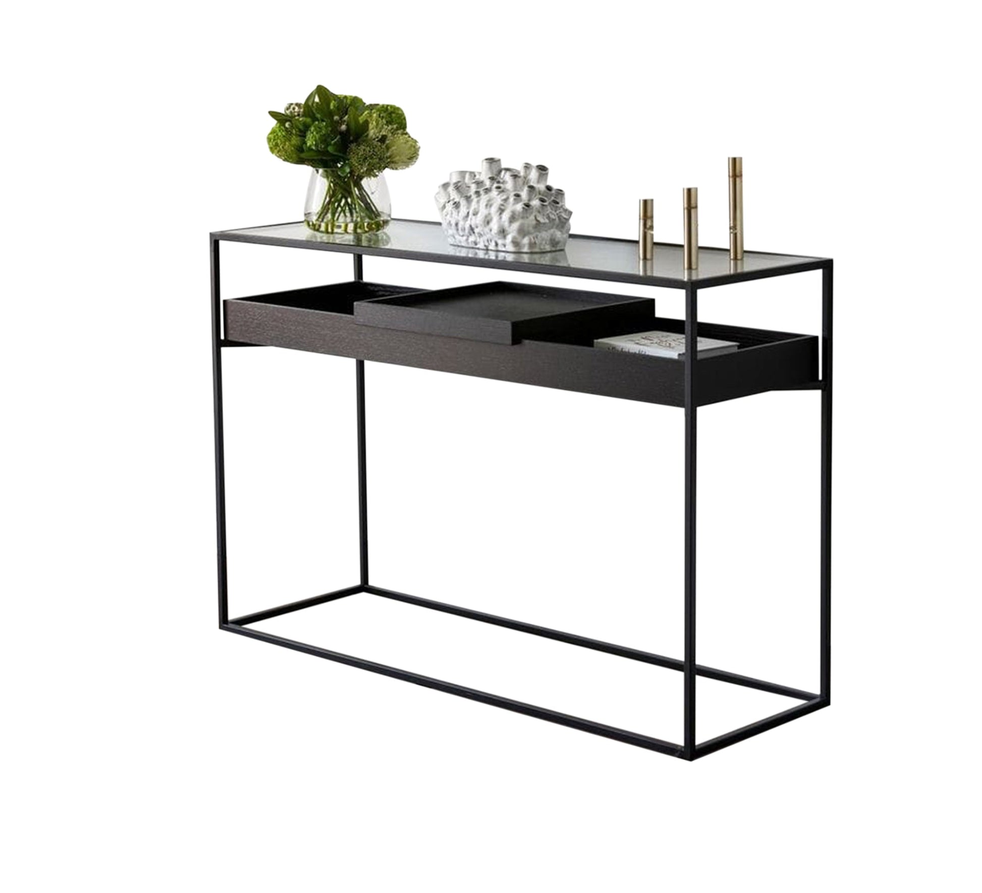 Black console with lower storage space - Vitrine Furniture - Furniture