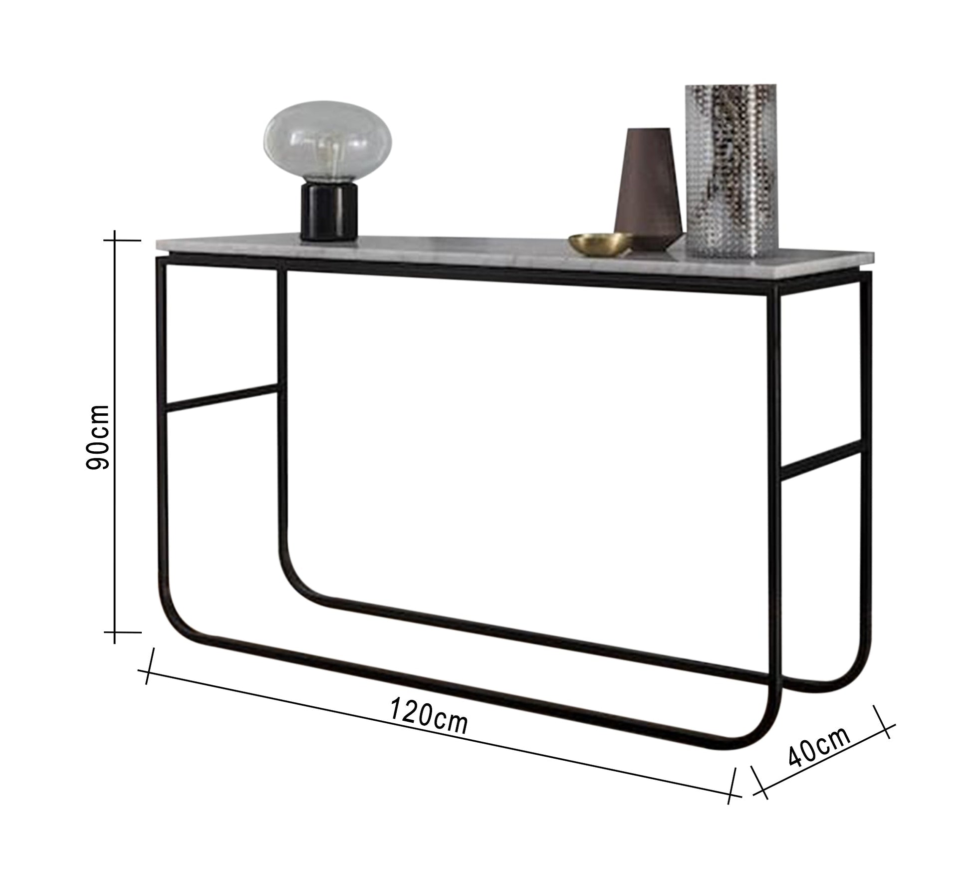 Black console with marble top - Vitrine Furniture - Furniture