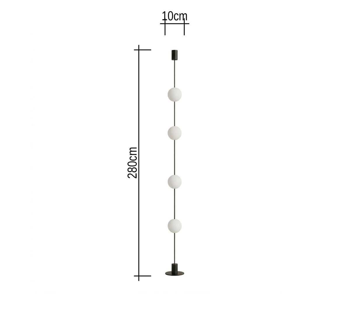 Black Corner Pole Four Globe Lamp - Vitrine Furniture - Floor lamps