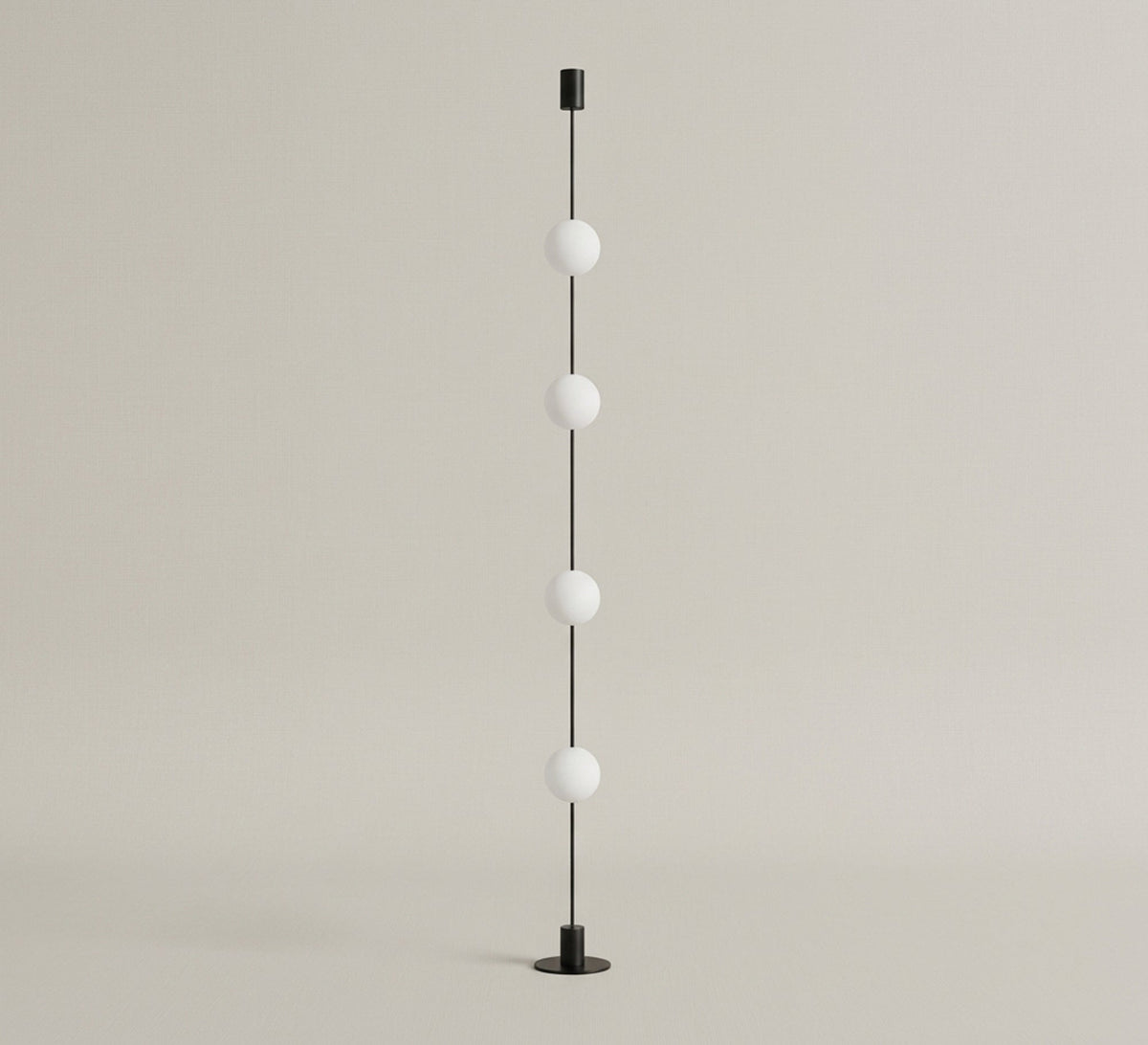 Black Corner Pole Four Globe Lamp - Vitrine Furniture - Floor lamps