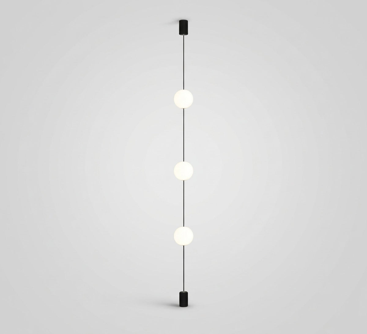 Black Corner Pole Three Globe Lamp - Vitrine Furniture - Floor lamps