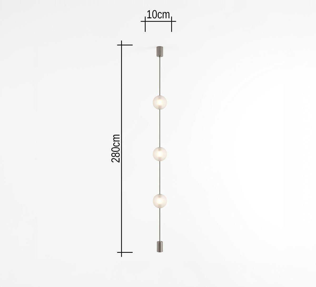 Black Corner Pole Three Globe Lamp - Vitrine Furniture - Floor lamps
