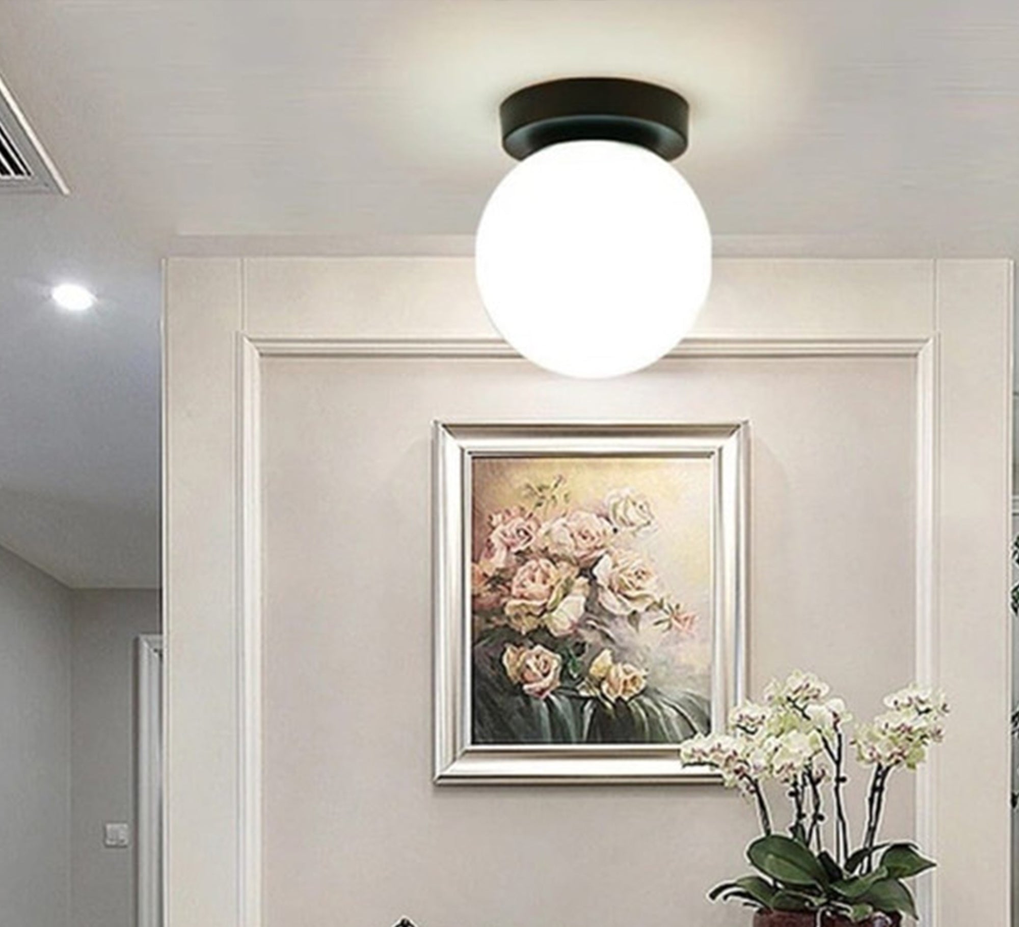 Black Crystal Ball Ceiling Lamp - Vitrine Furniture - Lighting