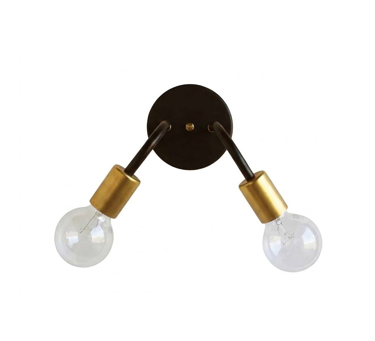 Black Double Sconce with Gold Sockets - Vitrine Furniture - Wall Sconce