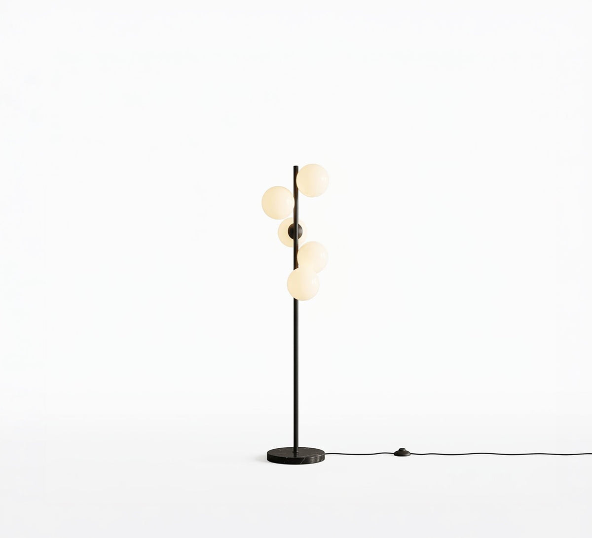 Black Five Globe Cluster Floor Lamp - Vitrine Furniture - Floor lamps