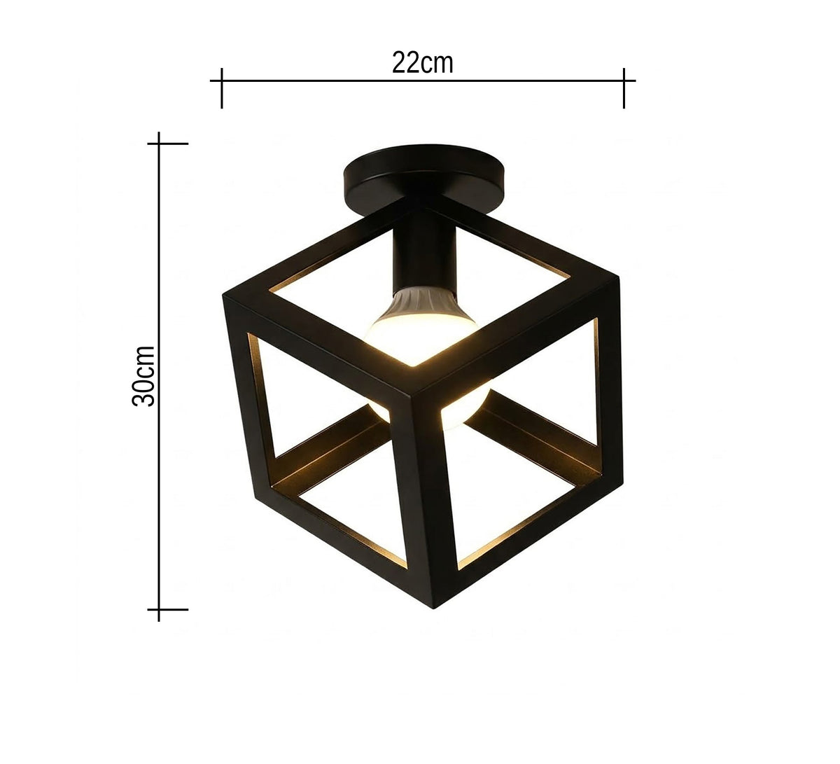 Black Geometric Cube Cage Ceiling Light - Vitrine Furniture - Ceiling lights