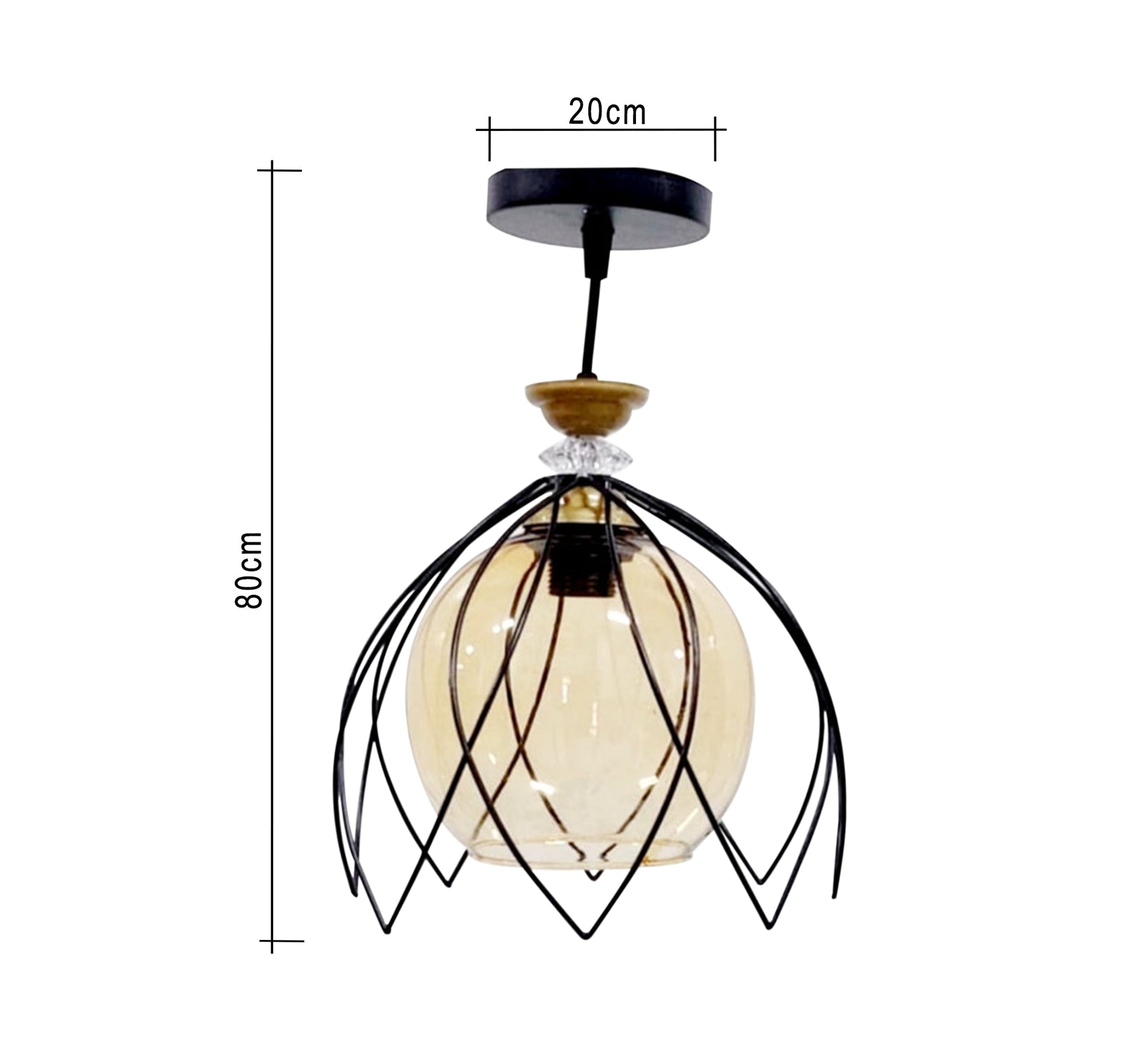 Black Glossy Flower Shape Decorative Ceiling Lamp - Vitrine Furniture - Lighting