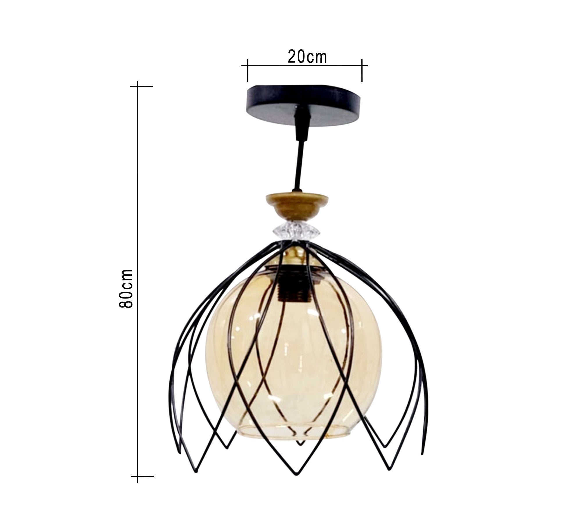 Black Glossy Flower Shape Decorative Ceiling Lamp - Vitrine Furniture - Lighting