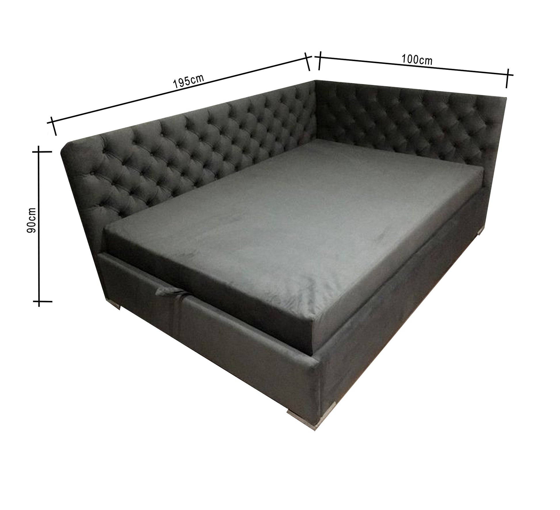 Black high - sided bed - Vitrine Furniture - Furniture